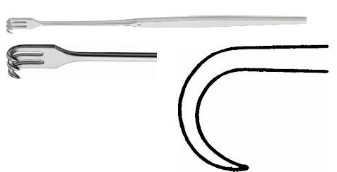 РЕТРАКТОР 3-ЗУБ. ГОСТР. МАЛ. ВИГНУТ. 165MM